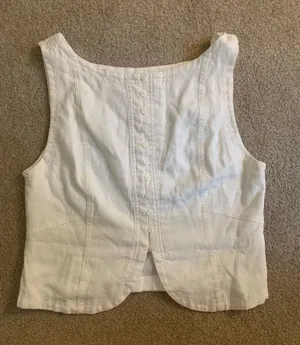 Free People White Linen Boat Neck Tank thumbnail 1