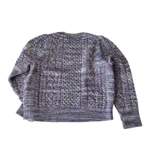J. Crew Lavender Wool Marled Cable Knit Crewneck Sweater Women's Size Medium thumbnail 6
