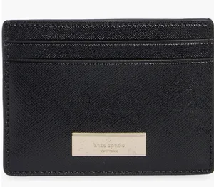 Kate‎ Spade Kenzie Card Case, Slim Chic, Designer, Black Leather, NWT thumbnail 1