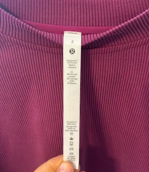 Lululemon Perfectly Oversized Ribbed Crop Crew Magenta thumbnail 3