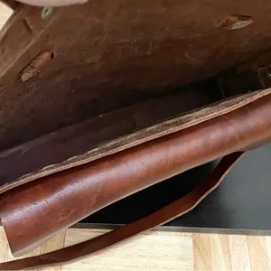 Vintage Handmade Brown Leather Brooklyn Style Briefcase Messenger Satchel Bag thumbnail 13