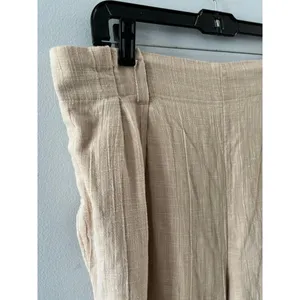 Free People Pants Women's Small Beige Wide Leg Beachy Coastal Neutral Lagenlook thumbnail 2