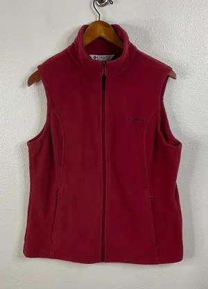 Columbia Women's Red Fleece Vest Size Large‎ thumbnail 1