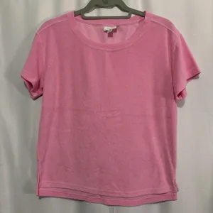 Hot Pink Terry Cloth Top T-Shirt Sz XS Beach Barbiecore Baby Tee Summer Surf‎ thumbnail 1