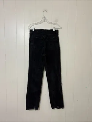 Abercrombie & Fitch 90s Straight Jeans Black Ultra High Rise Distressed Size 27 thumbnail 5