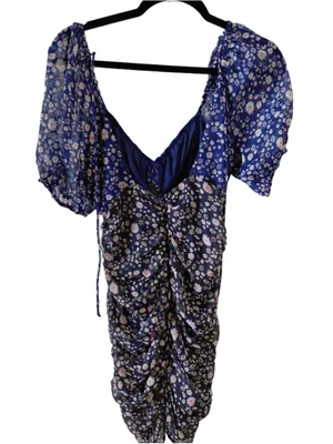 Free People Tessa Floral Ruched Mini Dress Women's Size XS thumbnail 8