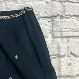 Madewell embroidered gamine navy mini skirt thumbnail 3