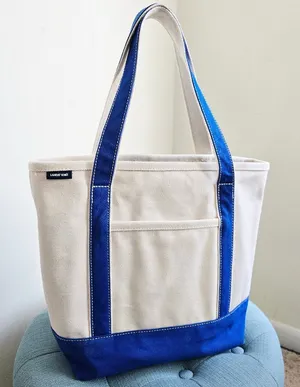 Lands End Canvas Boat Bag Tote Beach Travel Grocery Thrift Carry All Heavy Duty thumbnail 1