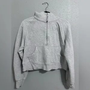 Lululemon Scuba Oversized 1/2 Zip Hoodie Heathered Core Ultra Grey like new thumbnail 5