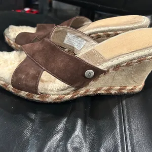 UGG Women's Brown Shearling Mules thumbnail 6