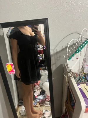 black flowy dress thumbnail 3