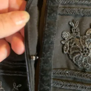 White House | Black Market Black Velvet-Trim Military Style Jacket Size 4 thumbnail 4
