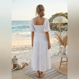 Kings Road Eyelet Maxi Dress Coastal thumbnail 3
