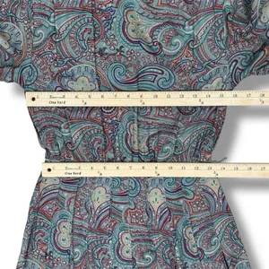 Vntg J.G. Hook Paisley Pleated Mock Neck Maxi Dress Green Multi Size‎ 4 Heritage thumbnail 12