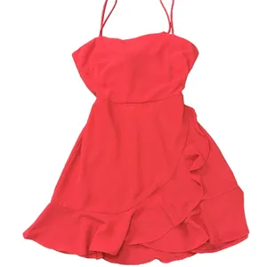 Lovely Day Ruffled Bodycon Sexy Red Mini Dress Spaghetti Strap Hoco Festival thumbnail 2