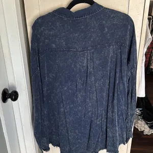 $55 NWT Sewn+Seen denim chambray button up shirt western/rodeo L thumbnail 5