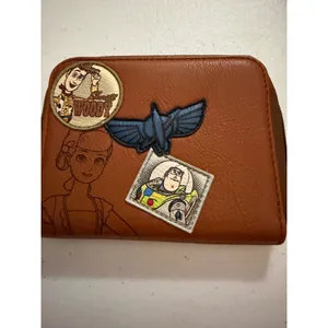 Disney Loungefly Toy Story‎ Woody Buzz Lightyear Bo Peep Brown Zip Wallet thumbnail 3