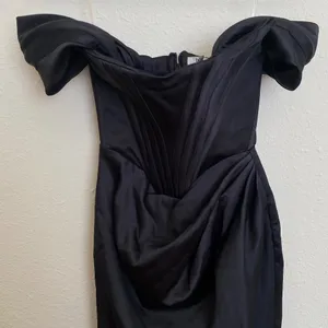 House of CB Loretta Black Satin Corset Off Shoulder‎ Dress size XS NWOT thumbnail 5