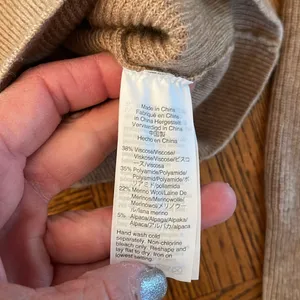 Madewell Ruffled Tan Sweater size large thumbnail 4