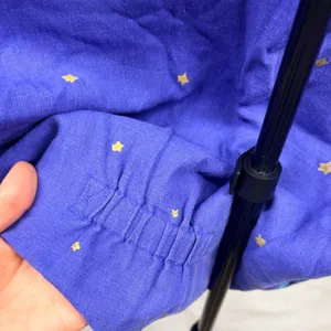 VIntage Handmade Whimsical Celestial Print Vest Blue Purple Star Embroidered thumbnail 6
