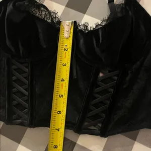 Victoria’s Secret Dream Angels Black Corset Bra Velvet Velour Small Black Goth thumbnail 14