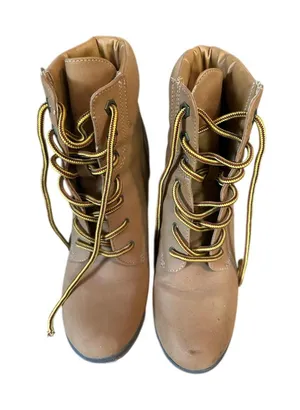 Tan Lace-Up Ankle Boots y2k thumbnail 1