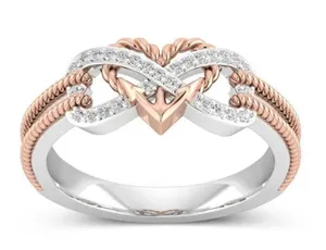 Beautiful Rose Gold and Stainless Steel Ladies Ring Size 7 thumbnail 3
