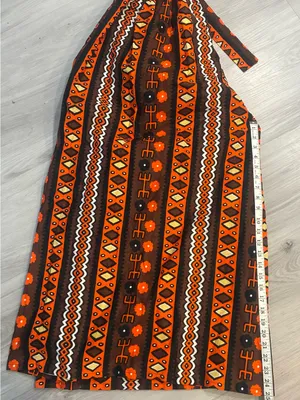 Women’s Boho Tribal Print Wide Leg Palazzo Pants Orange Brown thumbnail 6