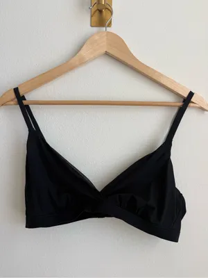InLyric Black Wireless Bralette Triangle Bra Soft Stretch Women's Large NWOT thumbnail 5