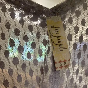 Free People Coasting On a Dream Top Size Small Dolphin Blue thumbnail 9