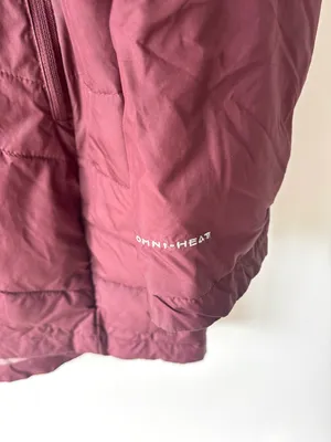Columbia Long Line Maroon Puffer Hooded Winter Jacket Outdoor Insulated thumbnail 4