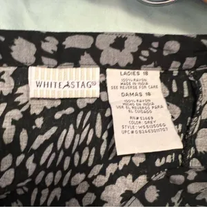 White Stag Women's Size 18 A-Line Flounce Skirt Black Gray Floral Zip Side thumbnail 8