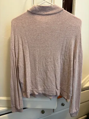 Women’s Lightweight Mock Neck Pullover Sweater - Dusty Pink Size S thumbnail 7