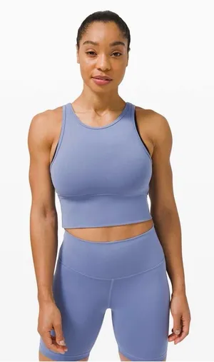 Lululemon Blue Power Pivot Tank Everlux fabric thumbnail 1