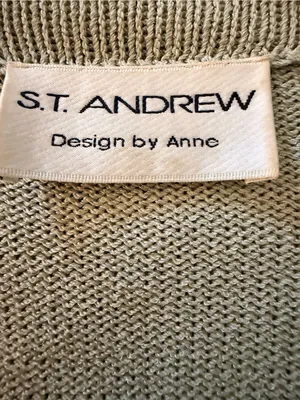 Vintage St. Andrew Sage Green V-Neck Cardigan Sweater with Gold Buttons thumbnail 4