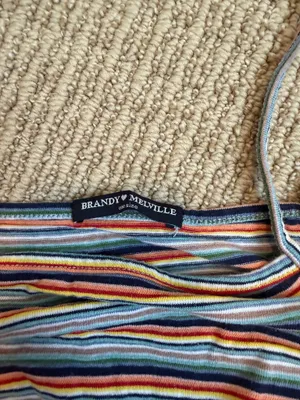 Brandy Melville Rainbow Striped Tank Top thumbnail 3