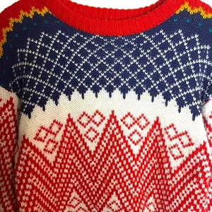 Vtg One Step Up Women's M Sweater Fair Isle‎ Diamond Knit 80s Acrylic Colorful thumbnail 3