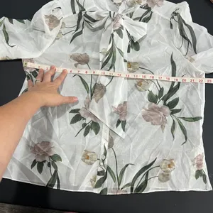 Ted Baker Elderflower Organza Blouse Women 4 White NWT Floral Bow Neck Blouse thumbnail 7