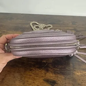 Gucci Soho Disco Crossbody Bag Womens Small Purple Leather Tassel Chain Italy thumbnail 10