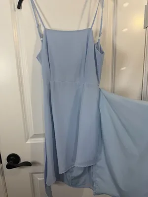 superdown Morgan Layered Tie Mini Dress in Baby Blue thumbnail 5