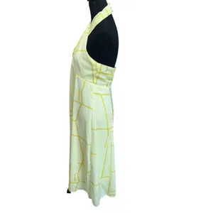 Banana Republic Dress Women 8 Yellow Halter‎ Midi Satin Sleeveless Summer NWT thumbnail 3