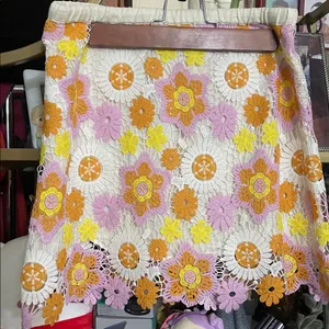Zara Floral Crochet Mini Skirt Xs thumbnail 4