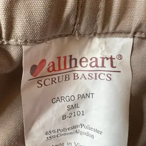 All Heart Biege Tie Waist Srubs Pants S thumbnail 7