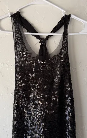Wildcat Black Sequin Tank Top L‎ Y2K Fairy Grunge Mesh Going Out Top thumbnail 1