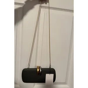 Zara Gray Gold Silver Rigid Clutch Purse‎ Crossbody Luxury Tik Tok thumbnail 8