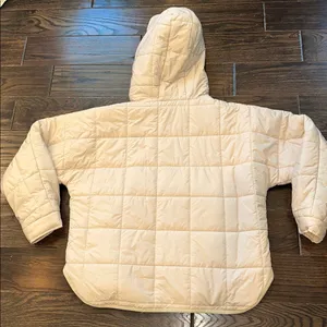JODIFL Light tan Quilted Puffer hooded Jacket size large thumbnail 9