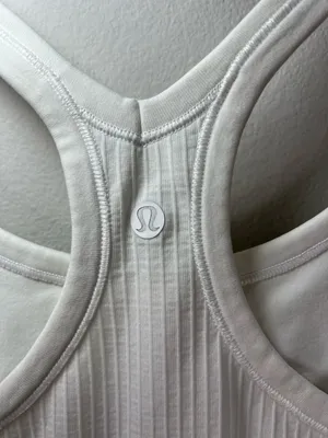 Lululemon Ebb to Street Tank Top White Ribbed Built In Bra Racerback Athletic 8 thumbnail 9