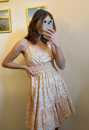 Floral Mini Dress Multi Size XS thumbnail 1