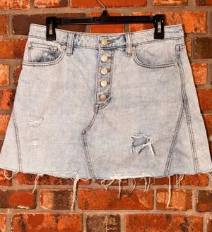 Free people We the Free women’s distressed denim mini skirt blue 29 thumbnail 1