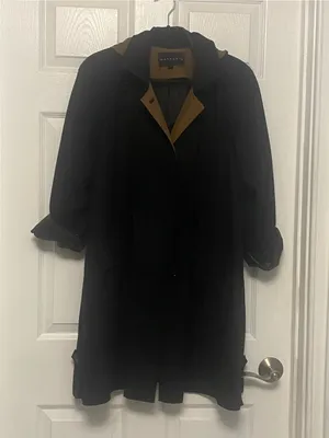 Vintage Gallery Two Tone Lined Trench Coat Brown Size M thumbnail 7